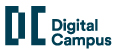 Logo Digital Campus - sigle "DC" en bleu pétrole avec le nom de l'école à droite. Design minimaliste et moderne.