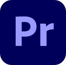 Logo Adobe Premiere Pro, icône bleu marine avec les lettres Pr en violet clair