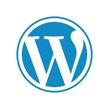 Logo WordPress - icône "W" blanc dans un cercle bleu. CMS (système de gestion de contenu) le plus utilisé au monde pour créer des sites web.
