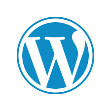 Logo WordPress - icône "W" blanc dans un cercle bleu. CMS (système de gestion de contenu) le plus utilisé au monde pour créer des sites web.