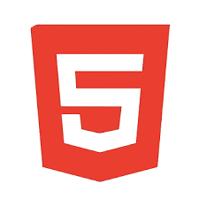 Logo HTML5 - bouclier rouge avec le chiffre 5 blanc, langage de balisage pour la structure des pages web.
