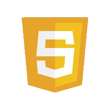 Logo JavaScript ES5, bouclier jaune avec le chiffre 5 blanc